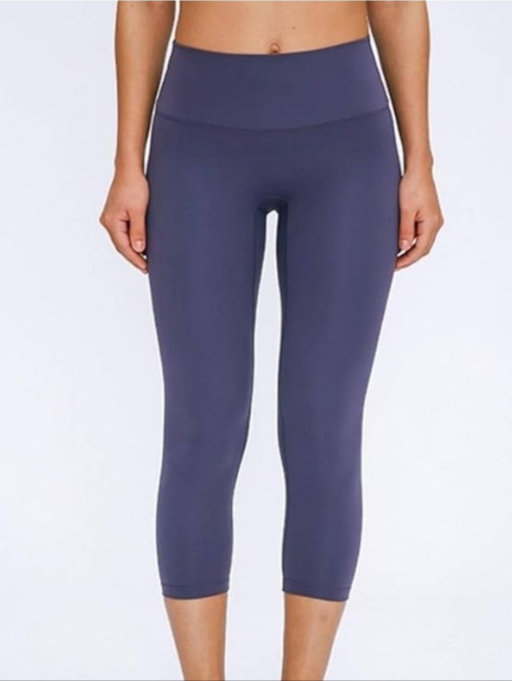High-Rise Navy Capri Leggings for Women